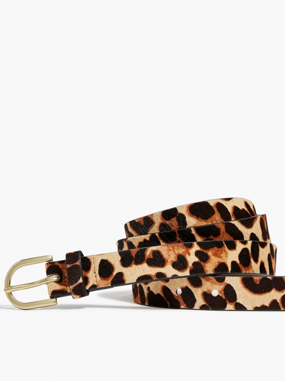 NWT J Crew Skinny Leopard Calf Hair Belt